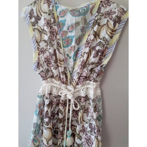 NWT Free People Watching Waves printed cotton macrame detail romper XS - Picture 14 of 14